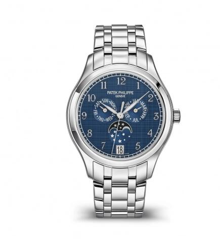 Review Patek Philippe Annual Calendar 4947 Stainless Steel Blue 4947/1A-001 Replica Watch - Click Image to Close