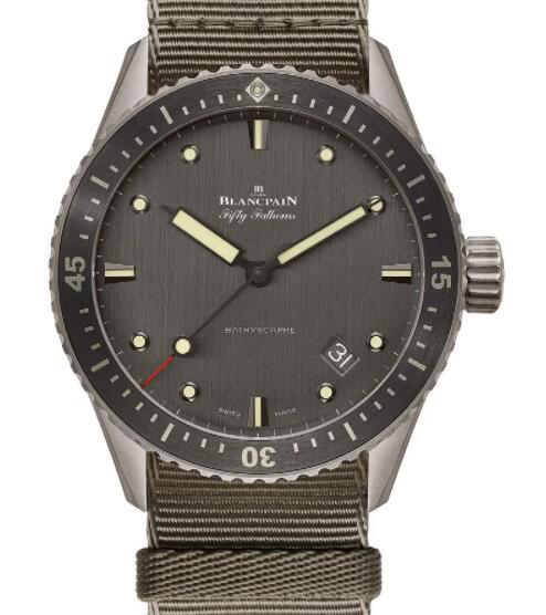 Review Blancpain Fifty Fathoms Bathyscaphe Titanium Replica Watch 5000-1210-NAGA