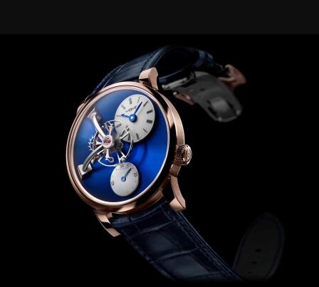 Review Replica MB&F Legacy Machine LM101 Red Gold Blue Watch 52.RL.BL
