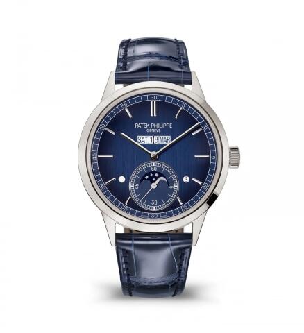 Review Patek Philippe Perpetual Calender 5236 Platinum Blue 5236P-001 Replica Watch - Click Image to Close