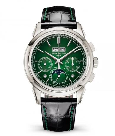 Review Patek Philippe Perpetual Calendar Chronograph 5270 Platinum Green Replica Watch 5270P-014