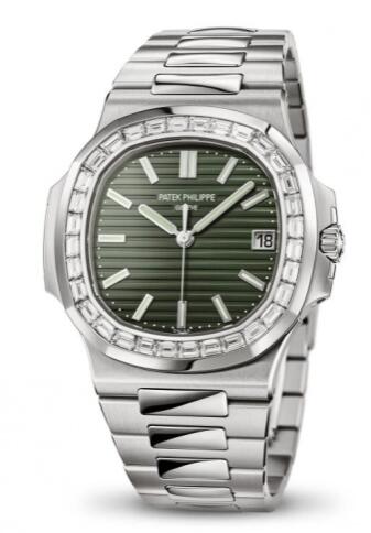 Review Replica Patek Philippe Nautilus 5711 Stainless Steel Baguette Green Watch 5711/1300A-001 - Click Image to Close