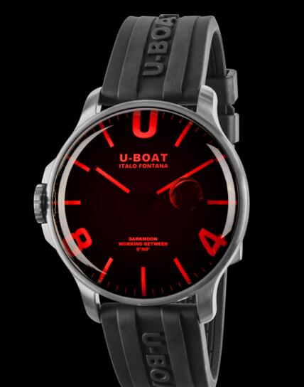 Review U-Boat Darkmoon Watch Replica 44 RED SS 8465