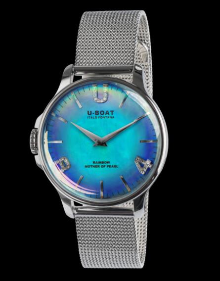 Review U Boat Rainbow Watch Replica RAINBOW 38 BLUE SS BRACELET 8474/MT - Click Image to Close