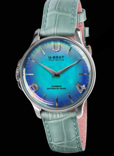 Review U Boat Rainbow Watch Replica RAINBOW 38 BLUE SS 8474 - Click Image to Close