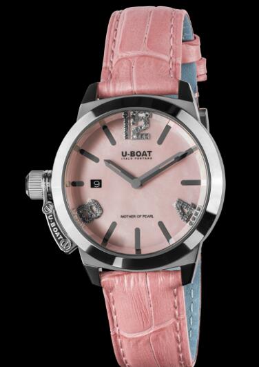 Review U Boat Ladies Watch Replica CLASSICO 38 PINK MOTHER OF PEARL 8480 - Click Image to Close