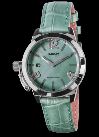 Review U Boat Ladies Watch Replica CLASSICO 38 TURQUOISE MOTHER OF PEARL 8481 - Click Image to Close