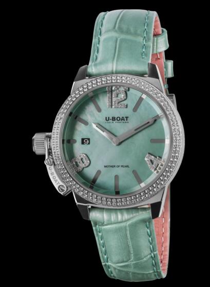 Review U Boat Ladies Watch Replica CLASSICO 38 TURQUOISE MOP PRECIOUS 8484