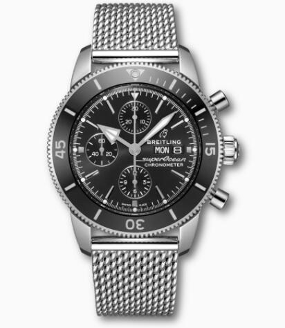 Review Breitling Superocean Heritage Chronograph 44 Stainless Steel Black A13313121B1A1 Replica Watch - Click Image to Close