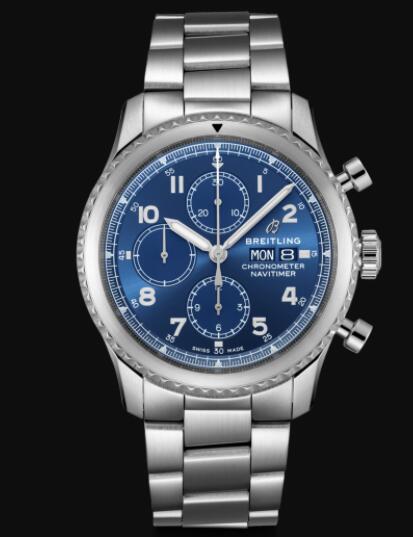 Review Breitling Navitimer 8 Chronograph 43 Stainless Steel - Blue Replica Watch A13314101C1A1 - Click Image to Close
