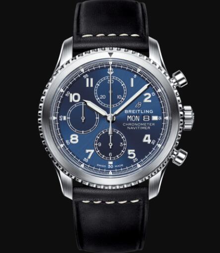 Review Breitling Navitimer 8 Chronograph 43 Stainless Steel - Blue Replica Watch A13314101C1X1