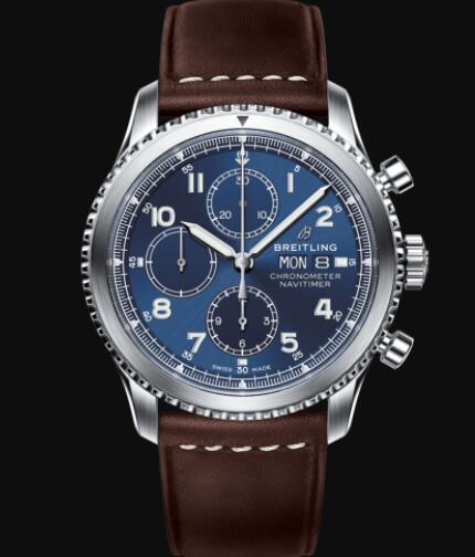 Review Breitling Navitimer 8 Chronograph 43 Stainless Steel - Blue Replica Watch A13314101C1X2 - Click Image to Close