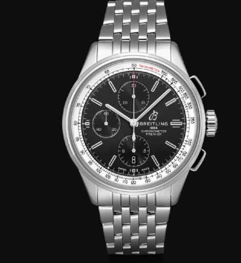 Review Breitling Premier Chronograph 42 Stainless Steel - Black Replica Watch A13315351B1A1