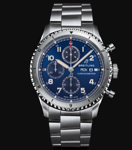 Review Breitling Aviator 8 Chronograph 43 Stainless Steel - Blue Replica Watch A13316101C1A1