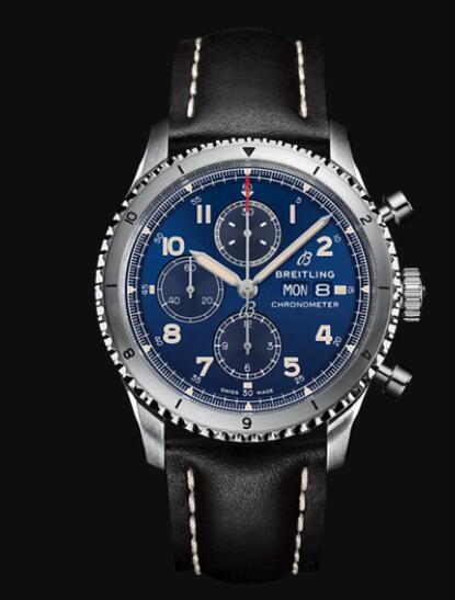 Review Breitling Aviator 8 Chronograph 43 Stainless Steel - Blue Replica Watch A13316101C1X1 - Click Image to Close