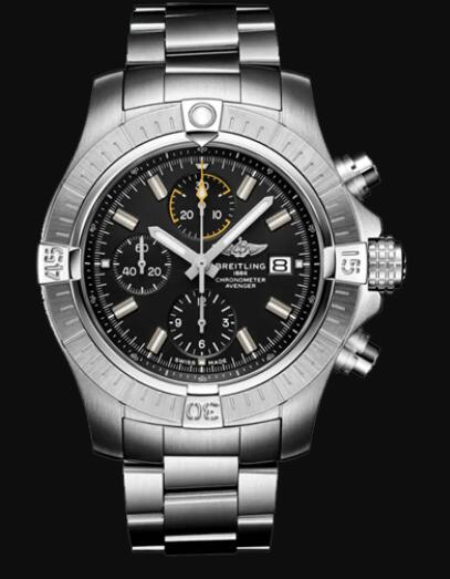 Review Replica Breitling Avenger Chronograph 45 Stainless Steel - Black Bold Watch A13317101B1A1