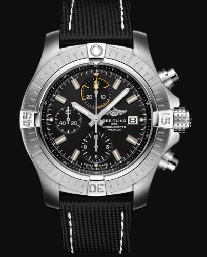 Review Replica Breitling Avenger Chronograph 45 Stainless Steel - Black Bold Watch A13317101B1X1