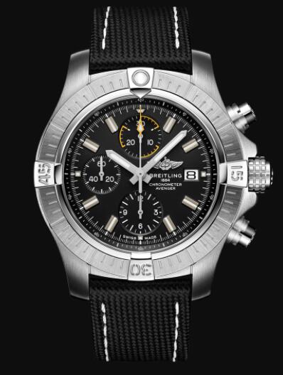 Review Replica Breitling Avenger Chronograph 45 Stainless Steel - Black Bold Watch A13317101B1X2