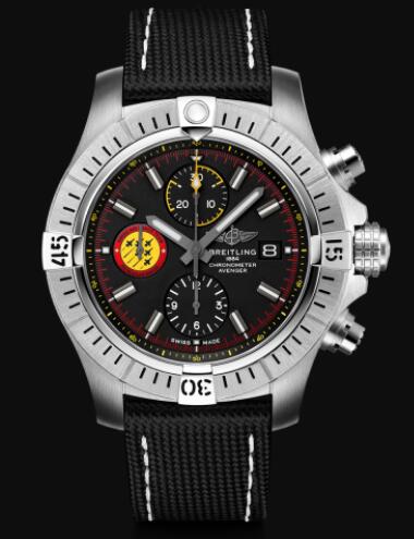 Review Breitling Avenger Chronograph 45 Swiss Air Force Team Limited Edition Stainless Steel - Black Replica Watch A133171A1B1X1 - Click Image to Close