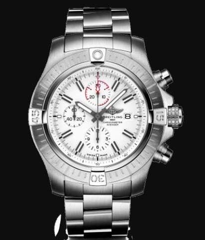 Review Replica Breitling Super Avenger Chronograph 48 Stainless Steel - White Bold Watch A133751A1A1A1