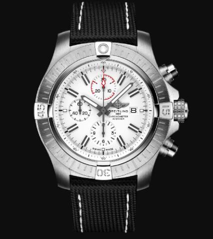 Review Replica Breitling Super Avenger Chronograph 48 Stainless Steel - White Bold Watch A133751A1A1X1