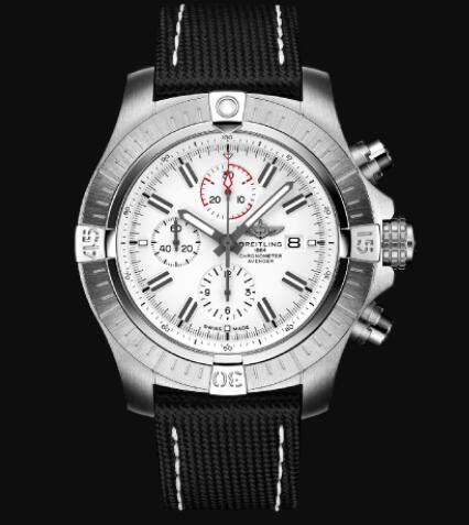 Review Replica Breitling Super Avenger Chronograph 48 Stainless Steel - White Bold Watch A133751A1A1X1 - Click Image to Close