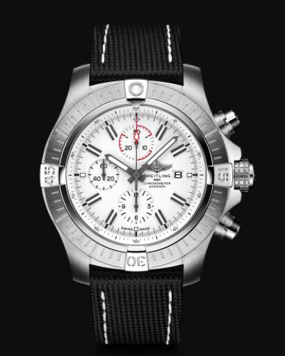 Review Replica Breitling Super Avenger Chronograph 48 Stainless Steel - White Bold Watch A133751A1A1X2