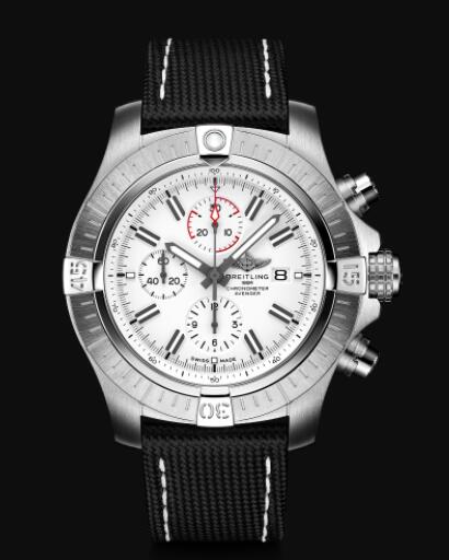 Review Replica Breitling Super Avenger Chronograph 48 Stainless Steel - White Bold Watch A133751A1A1X2