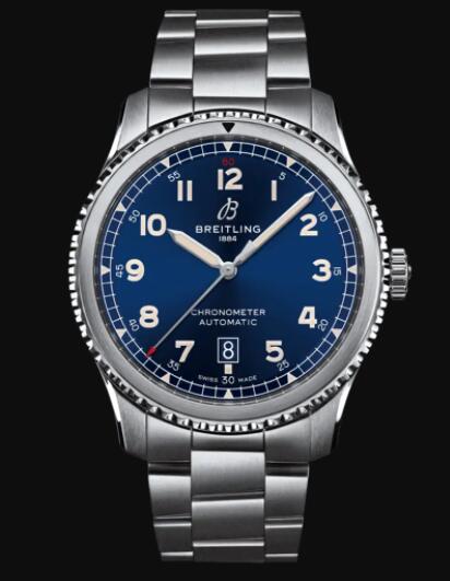 Review Breitling Aviator 8 Automatic 41 Stainless Steel - Blue Replica Watch A17315101C1A1