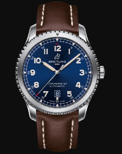 Review Breitling Aviator 8 Automatic 41 Stainless Steel - Blue Replica Watch A17315101C1X1