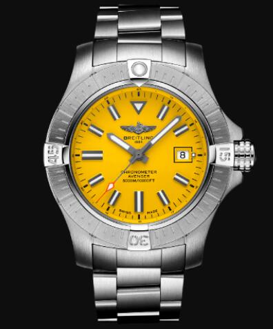 Review Replica Breitling Avenger Automatic 45 Seawolf Stainless Steel - Yellow Watch A17319101I1A1