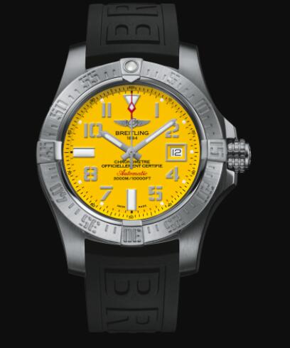 Review Breitling Avenger II Seawolf Stainless Steel - Yellow Replica Watch A17331101I1S1