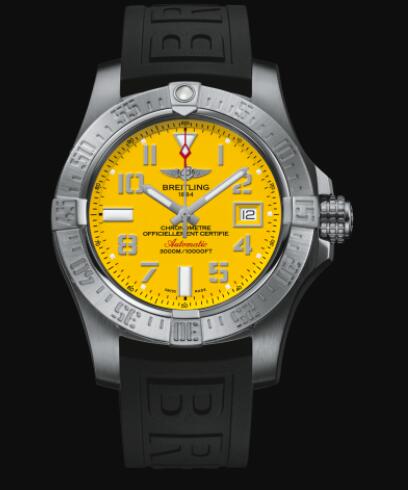 Review Breitling Avenger II Seawolf Stainless Steel - Yellow Replica Watch A17331101I1S1