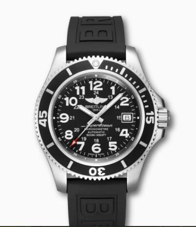 Review Breitling Superocean II 42 Stainless Steel Black A17365C91B1S1 Replica Watch - Click Image to Close