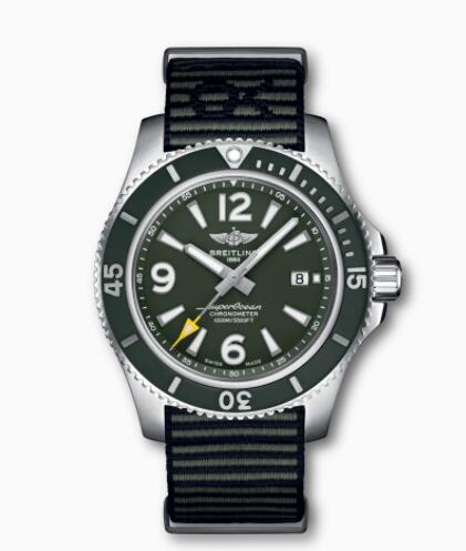 Review Breitling Superocean Automatic 44 Outerknown Stainless Steel Green A17367A11L1W1 Replica Watch - Click Image to Close