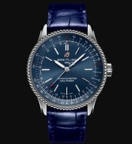 Review Breitling Navitimer Automatic 35 Stainless Steel - Blue Replica Watch A17395161C1P1