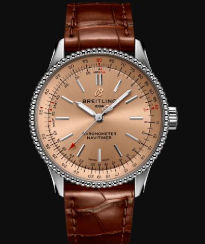 Review Breitling Navitimer Automatic 35 Stainless Steel - Copper Replica Watch A17395201K1P1