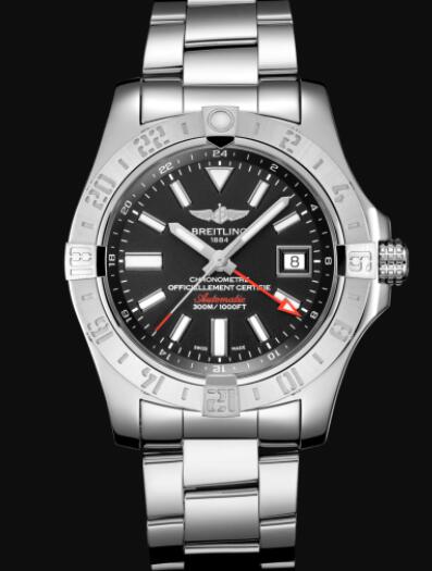 Review Replica Breitling Avenger II GMT Stainless Steel - Black Watch A32390111B1A1