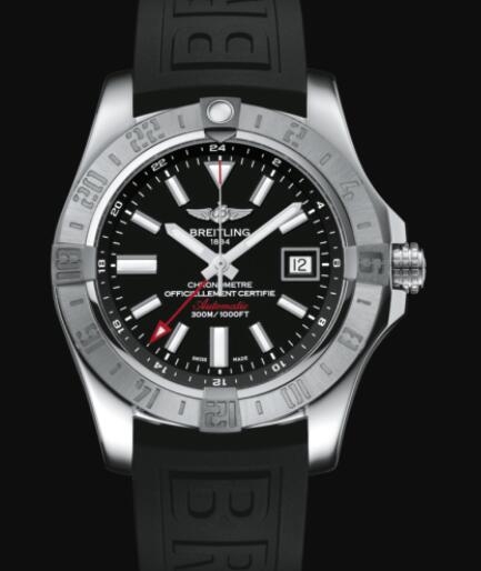 Review Replica Breitling Avenger II GMT Stainless Steel - Black Watch A32390111B1S2