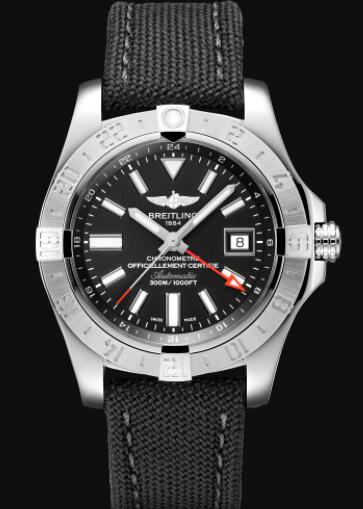 Review Replica Breitling Avenger II GMT Stainless Steel - Black Watch A32390111B1W1