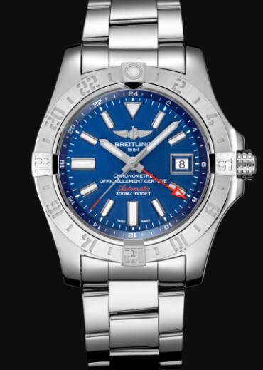 Review Replica Breitling Avenger II GMT Stainless Steel - Blue Watch A32390111C1A1 - Click Image to Close