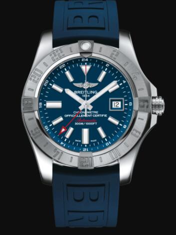 Review Replica Breitling Avenger II GMT Stainless Steel - Blue Watch A32390111C1S1 - Click Image to Close