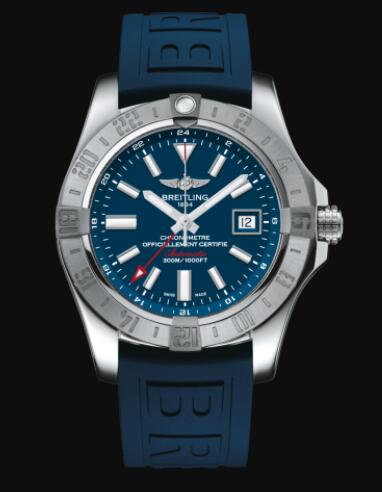 Review Replica Breitling Avenger II GMT Stainless Steel - Blue Watch A32390111C1S2