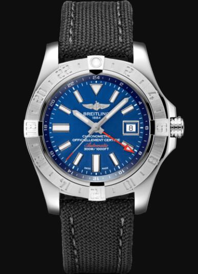 Review Replica Breitling Avenger II GMT Stainless Steel - Blue Watch A32390111C1W1