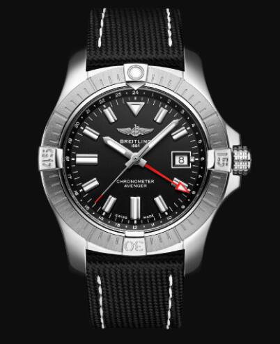 Review Replica Breitling Avenger Automatic GMT 43 Stainless Steel - Black Bold Watch A32397101B1X1