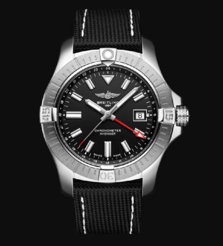 Review Replica Breitling Avenger Automatic GMT 43 Stainless Steel - Black Bold Watch A32397101B1X2