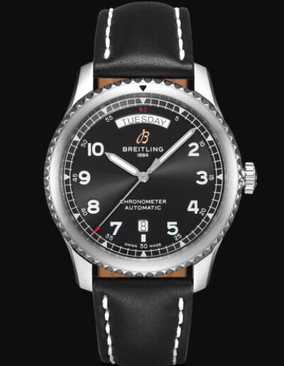 Review Breitling Aviator 8 Automatic Day & Date 41 Stainless Steel - Black Replica Watch A45330101B1X1