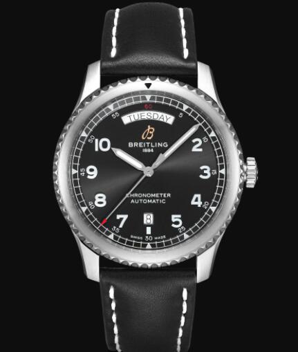Review Breitling Aviator 8 Automatic Day & Date 41 Stainless Steel - Black Replica Watch A45330101B1X2