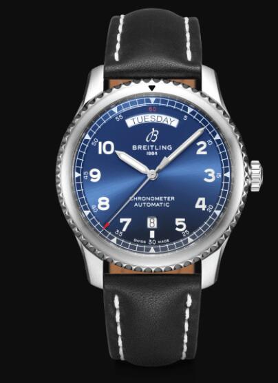 Review Breitling Aviator 8 Automatic Day & Date 41 Stainless Steel - Blue Replica Watch A45330101C1X1