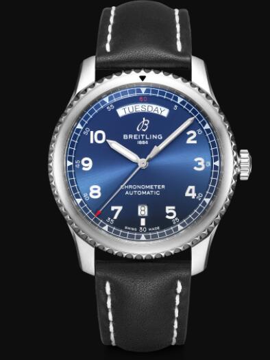 Review Breitling Aviator 8 Automatic Day & Date 41 Stainless Steel - Blue Replica Watch A45330101C1X4 - Click Image to Close